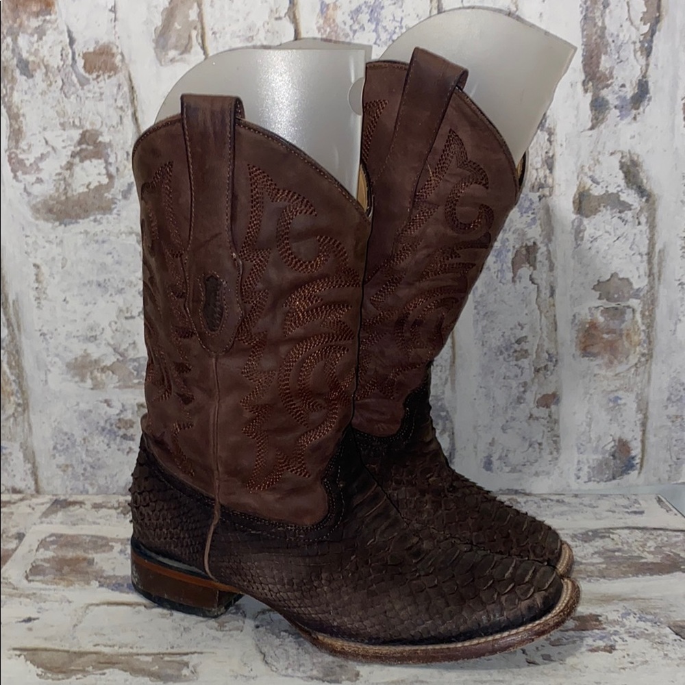 Los Altos Men’s Python Square Toe Boots ( Brown )… - image 2